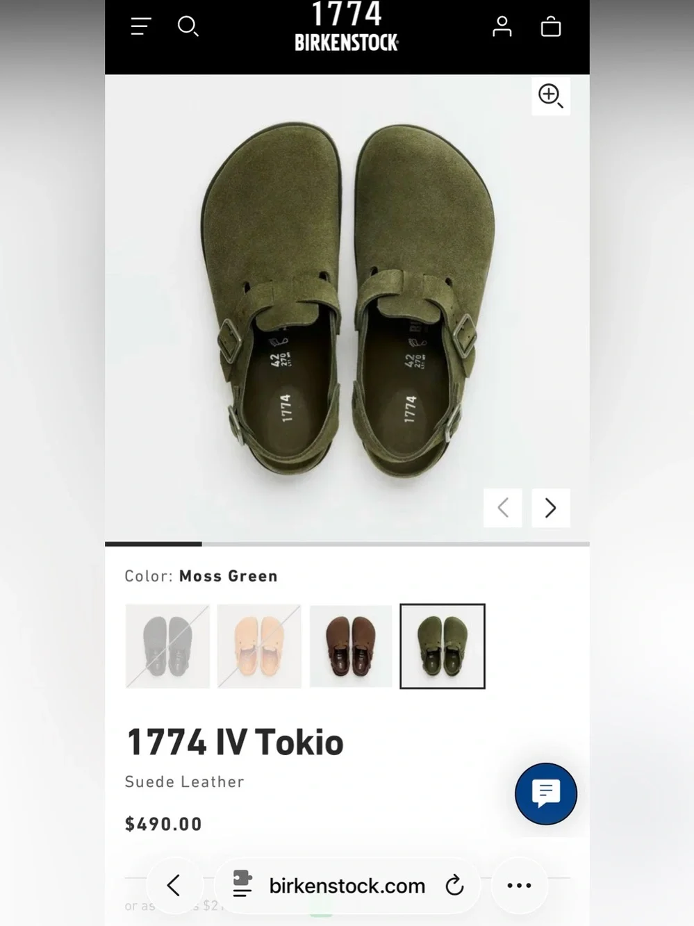 Birkenstock 1774 IV Tokio Olive Suede Double-Buckle Slingback Sandal